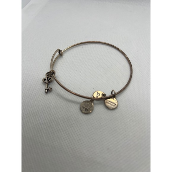 Alex and Ani Charm Bracelet Bangle Key to My Heart Expandable Rose Gold - Picture 2 of 3